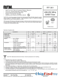 Datasheet RF1301 производства RF Monolithics