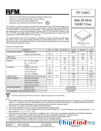 Datasheet RF1336C производства RF Monolithics