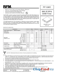 Datasheet RF1336D производства RF Monolithics