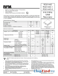 Datasheet RO2144D-2 производства RF Monolithics