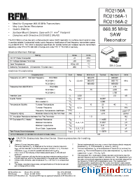 Datasheet RO2156A производства RF Monolithics
