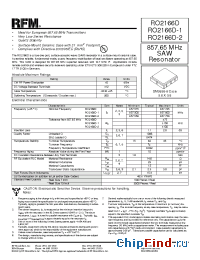 Datasheet RO2166D-2 производства RF Monolithics
