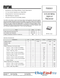 Datasheet RX5501 производства RF Monolithics