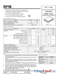 Datasheet SF1115A производства RF Monolithics