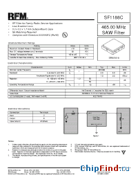 Datasheet SF1188C производства RF Monolithics