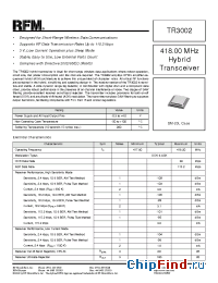 Datasheet TR3002 производства RF Monolithics