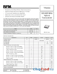 Datasheet TR3003 производства RF Monolithics