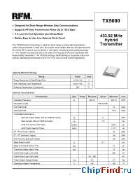 Datasheet TX5000 производства RF Monolithics