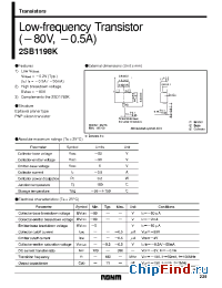Datasheet 2SB1198K manufacturer Rohm