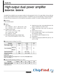 Datasheet BA5416 manufacturer Rohm