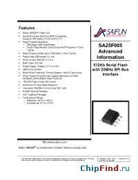 Datasheet SA25F005 manufacturer Saifun
