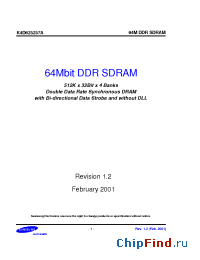 Datasheet K4D623237A-QC70 manufacturer Samsung