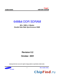 Datasheet K4D64163HE-TC55 manufacturer Samsung