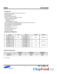 Datasheet K4H560438D-GC manufacturer Samsung