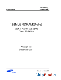 Datasheet K4R271669D-T производства Samsung