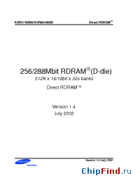 Datasheet K4R881869D производства Samsung