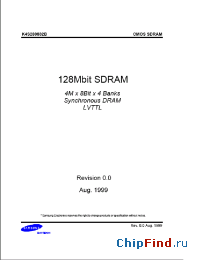 Datasheet K4S280832B-TC10 производства Samsung