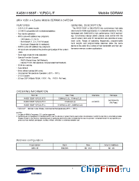 Datasheet K4S511533F-F1H производства Samsung