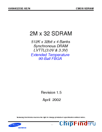 Datasheet K4S643233E производства Samsung