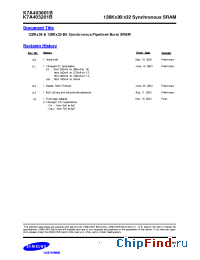Datasheet K7A403601B-QC14 производства Samsung
