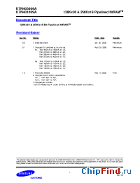 Datasheet K7N401809A производства Samsung