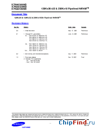 Datasheet K7N401809B-QI22 производства Samsung