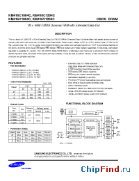 Datasheet KM416C1004CJ производства Samsung