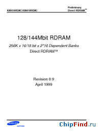Datasheet KM416RD8C-RM80 производства Samsung