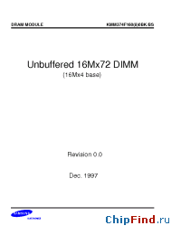 Datasheet KMM374F1680BK производства Samsung