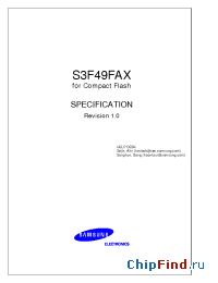 Datasheet S3F49FAX производства Samsung