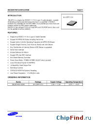 Datasheet S5L9274 производства Samsung