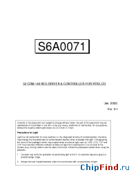 Datasheet S6A0071A производства Samsung