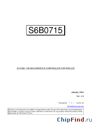 Datasheet S6B0715A01-B0CY производства Samsung