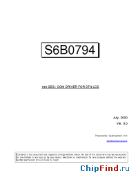 Datasheet S6B0794 производства Samsung