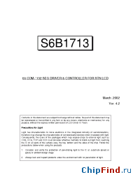 Datasheet S6B1713A01-B0CY производства Samsung
