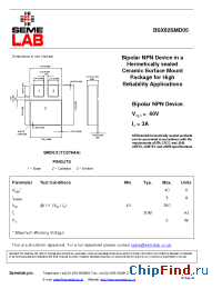 Datasheet BSX62SMD05 manufacturer SemeLAB