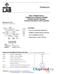 Datasheet ZTX653LCC4 производства SemeLAB