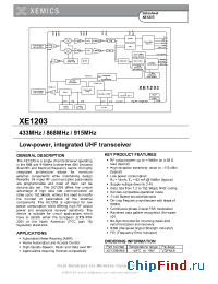 Datasheet XE1203 производства Semtech