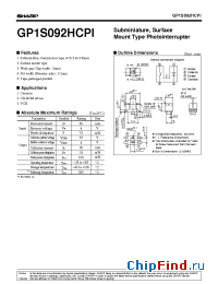 Datasheet GP1S092HCP1 производства SHARP