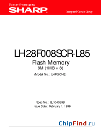 Datasheet LH28F008SCR-L85 производства SHARP