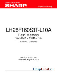 Datasheet LH28F160S3T-L10A производства SHARP