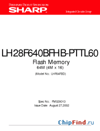 Datasheet LH28F640BFHB-PTTL60 производства SHARP