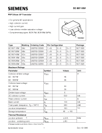 Datasheet BC807-16W производства Siemens