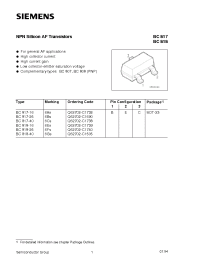 Datasheet BC817 производства Siemens
