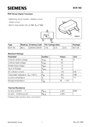 Datasheet BCR162 производства Siemens