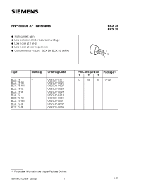 Datasheet BCX78-VIII производства Siemens