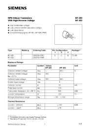 Datasheet BF422 производства Siemens