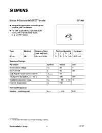 Datasheet BF997 производства Siemens