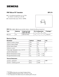 Datasheet BFQ76 производства Siemens