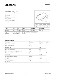 Datasheet BSP88 производства Siemens
